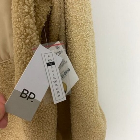 Nordstrom BP Teddy Sherpa Button Up Jacket Yellow Womens XS Oversized - Picture 5 of 7